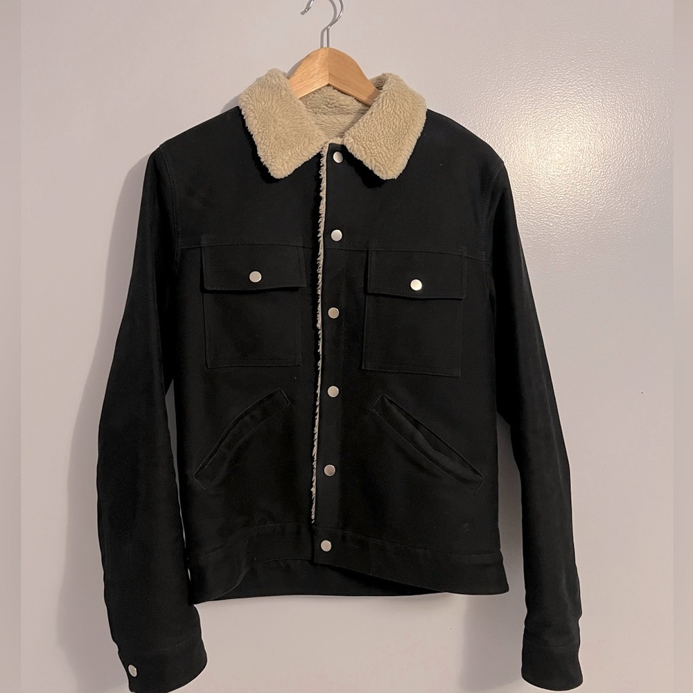 Black Shearling Collar Jacket